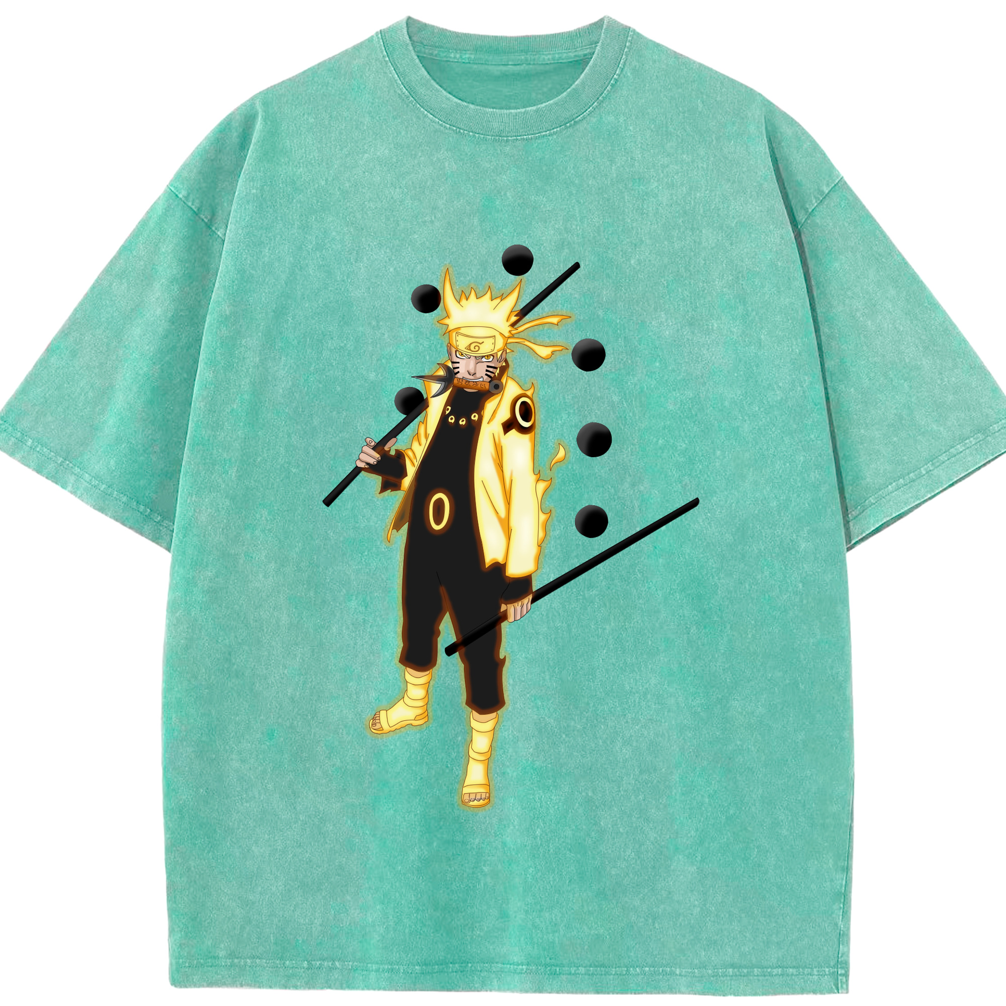 （画像用） NARUTO -ナルト- うずまき ナルト Uzumaki Naruto 綿100% ヴィンテージ風 半袖Tシャツ（フロントプリント）